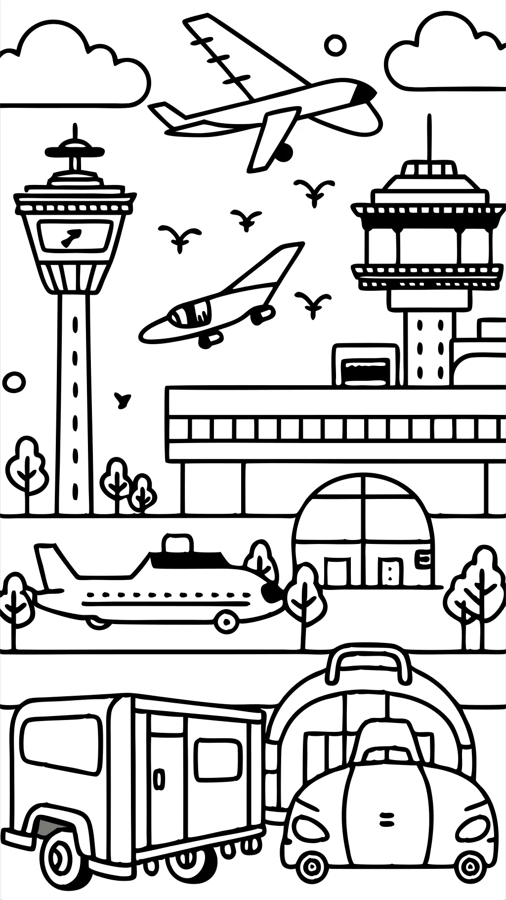 airport coloring page